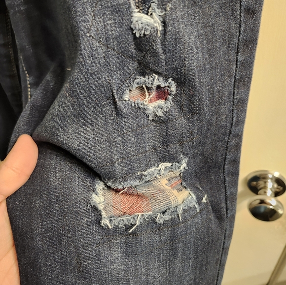 Plaid cuffed jeans - Picture 2 of 4